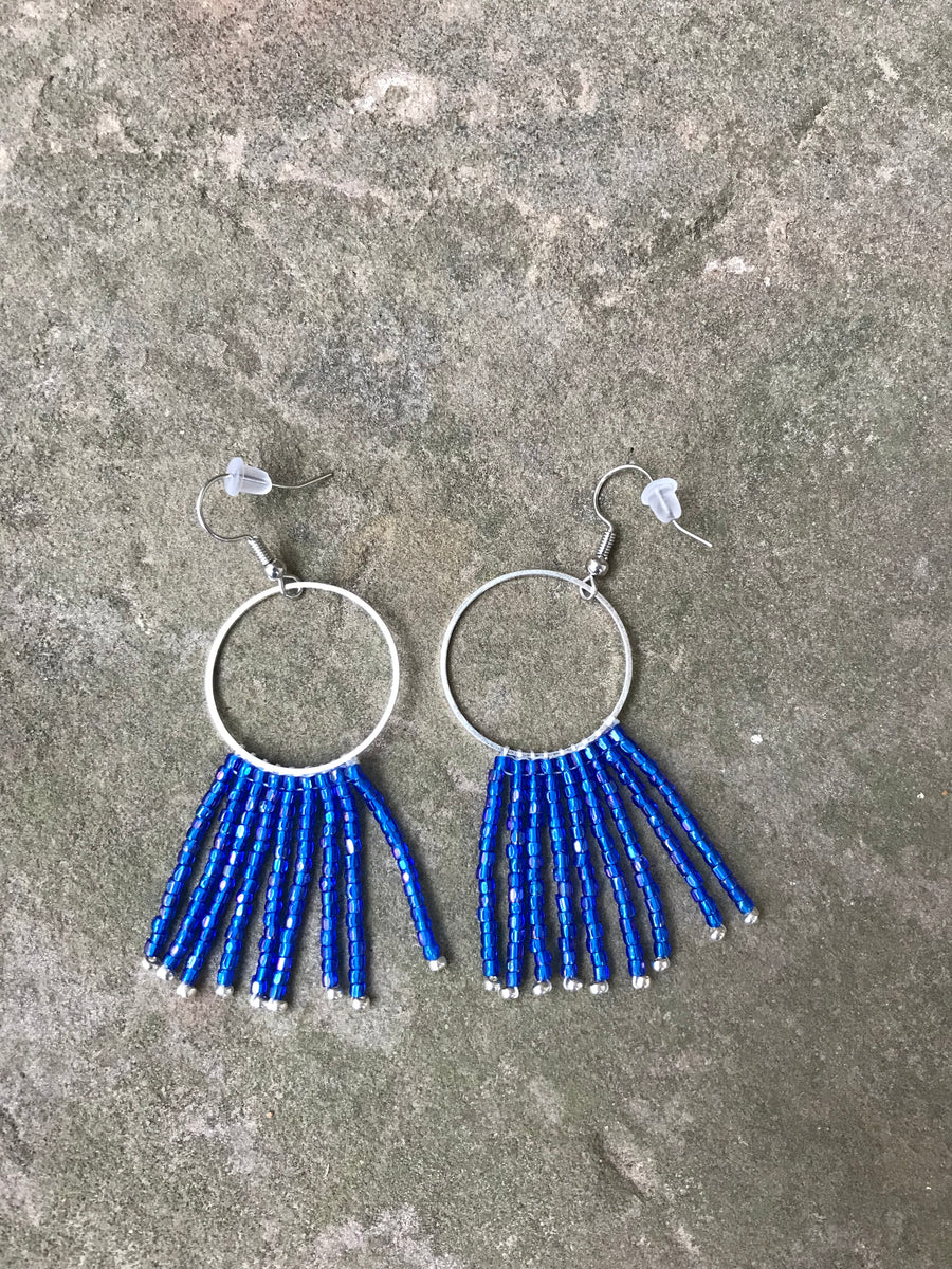 Waterbird Beaded Fringe Earrings