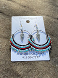 Beaded Hoop Earrings Made By Mvskoke Artist, Donna Ringgold