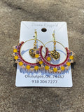 Beaded Hoop Earrings Made By Mvskoke Artist, Donna Ringgold