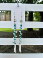 Daisy Chain Earrings With Dentalium Made by Carmen Tiger