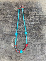Stabilized Turquoise & Coral Necklace