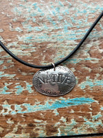 Sterling Silver Native Pendant Necklace on Leather Cord