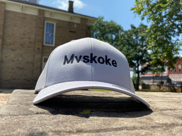 Mvskoke Silver Snapback with Silver Mesh Six Panel Retro Truck Cap