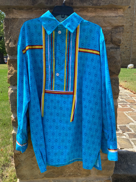 Turquoise Blue Ribbon Shirt - Extra Large