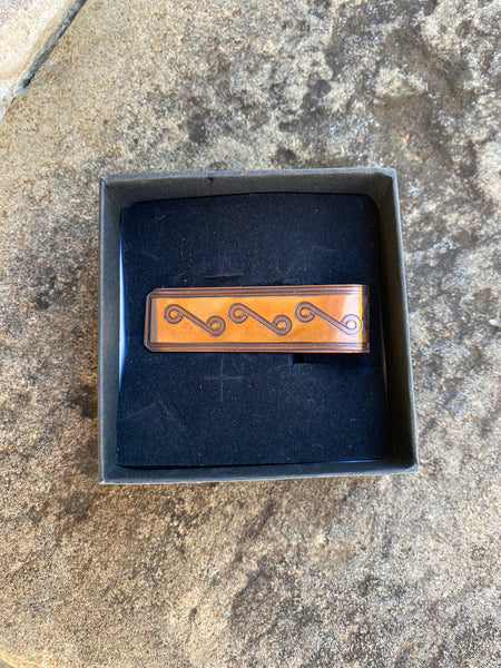 Pottery Scroll/Loops Tie Clip