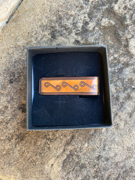 Pottery Scroll/Loops Tie Clip