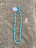 Chunky Turquoise Stone with Freshwater Pearl