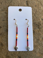 Beaded Stick with Turtle Earrings (Three Colors Available)