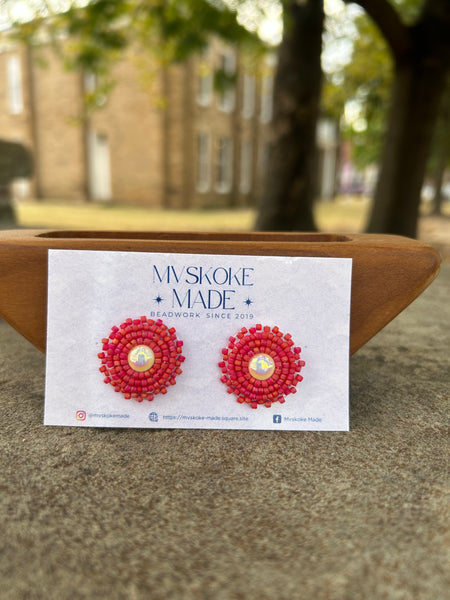 Mini Glow studs Made By Mvskoke Made Beadwork