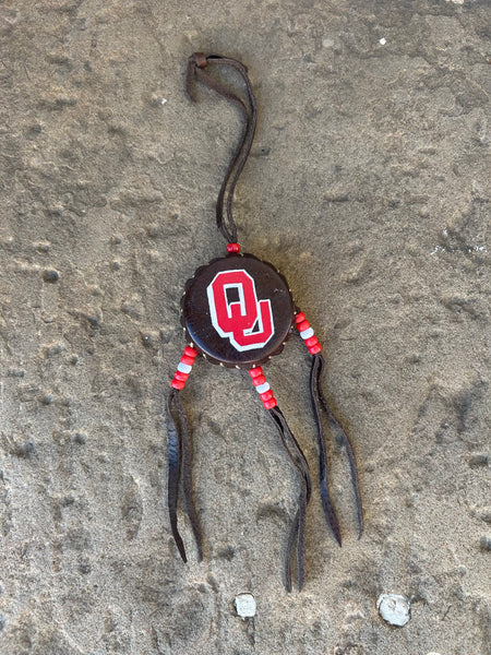 Mini Hand Drum with Painted OU Made by Richard Beaver