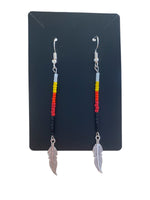 Stick earrings w/ charms made by Alicia Ballard