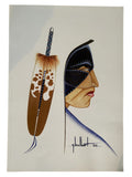 'Profile in Blue' print by mvskoke artist Gary Colbert (Damaged)