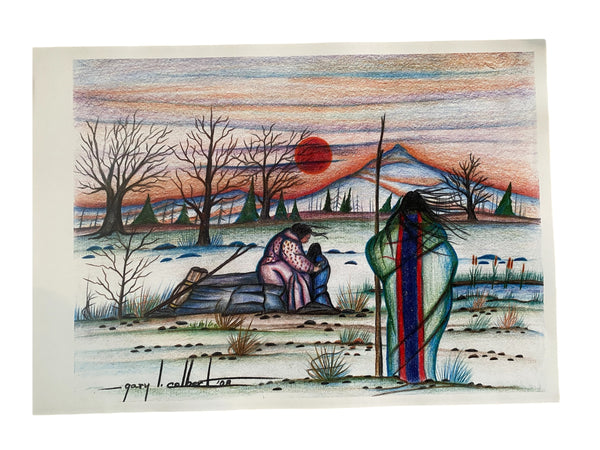 "Rest stop on the trail" Print by Mvskoke Artist Gary colbert