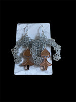 Acrylic earrings made by rykelle kemp