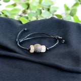 Corded Leather Gemstone adjustable bracelets. Made By Mvskoke Artist, Amanda Rutland