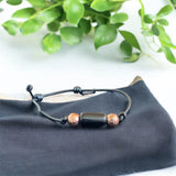 Corded Leather Gemstone adjustable bracelets. Made By Mvskoke Artist, Amanda Rutland