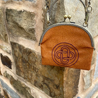 Faux Leather Bag with Chain & Embroidery