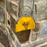 Faux Leather Bag with Chain & Embroidery