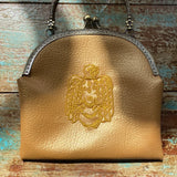 Faux Leather bag with chain & Embroidery