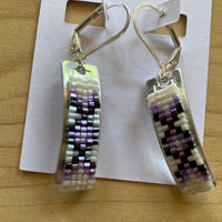 Small Half Moorn Earrings - Hex Beads