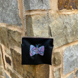 Faux Leather Bag with Chain & Embroidery