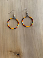 Bead Hoop Earrings (Various Colors Available)