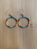 Bead Hoop Earrings (Various Colors Available)