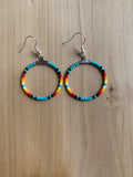 Bead Hoop Earrings (Various Colors Available)