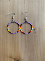Bead Hoop Earrings (Various Colors Available)