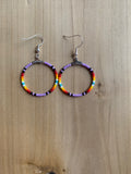Bead Hoop Earrings (Various Colors Available)