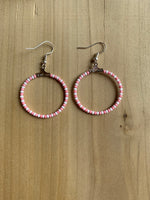 Bead Hoop Earrings (Various Colors Available)