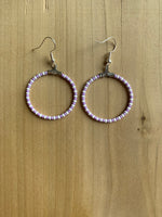 Bead Hoop Earrings (Various Colors Available)