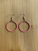 Bead Hoop Earrings (Various Colors Available)