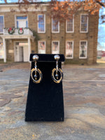 Black and Gold Beaded Earrings