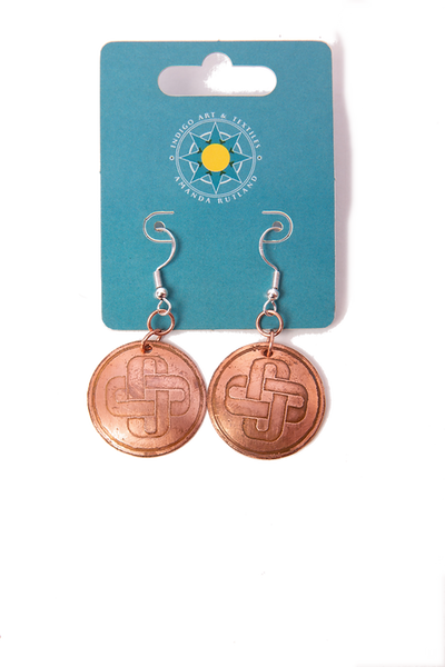 Mvskoke Knot Drop Earrings - 1.25"