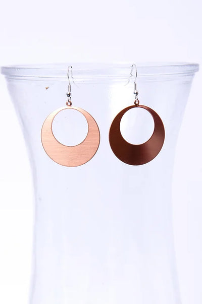 Off Center Copper Hoop Earrings