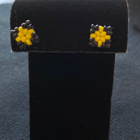 Beaded Square Stud Earrings