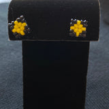 Beaded Square Stud Earrings