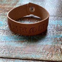 "Mvskoke" Hand Tooled Leather Bracelet