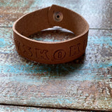 "Mvskoke" Hand Tooled Leather Bracelet