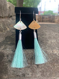 Mother of Pearl with Horsehair Tassel Earrings