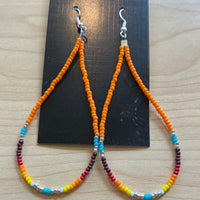 Long Beaded Loop Earrings