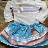 Onesie with skirt &/or bib (Various colors/sizes)