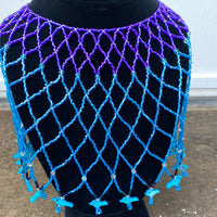 Purple / Aqua Bird Fetish Collar