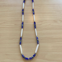 Blue F.B. / Silverbd & Bone Necklace