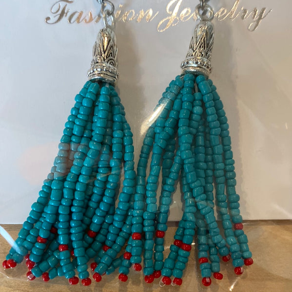 Beaded Tassel Earrings (Various Designs)