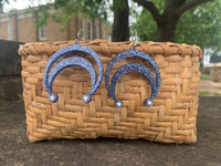 Acrylic Laser Cut Naja Earrings - Blue Glitter