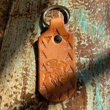 Hand Tooled Leather Key Fob