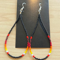 Long Beaded Loop Earrings