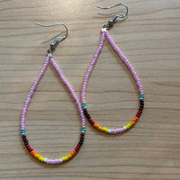 Long Beaded Loop Earrings